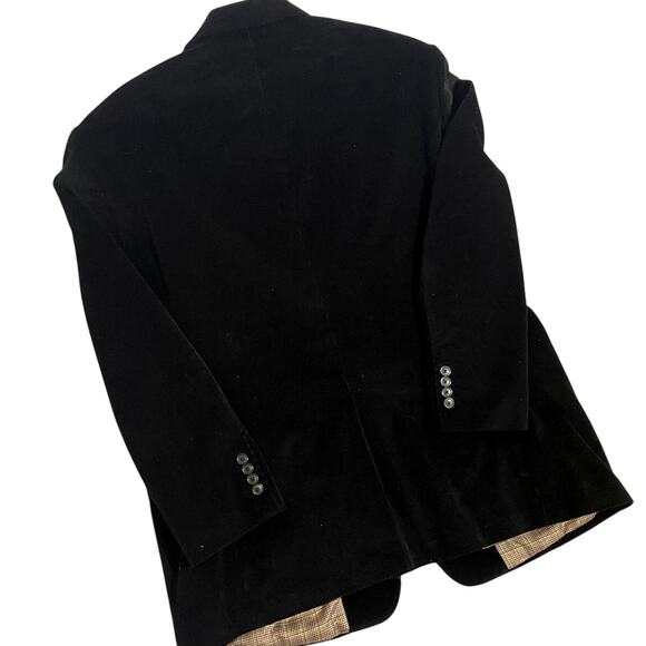 Corduroy Sport Coat Men's 48 Regular Black Two Button Lined Blazer - Picture 2 of 13